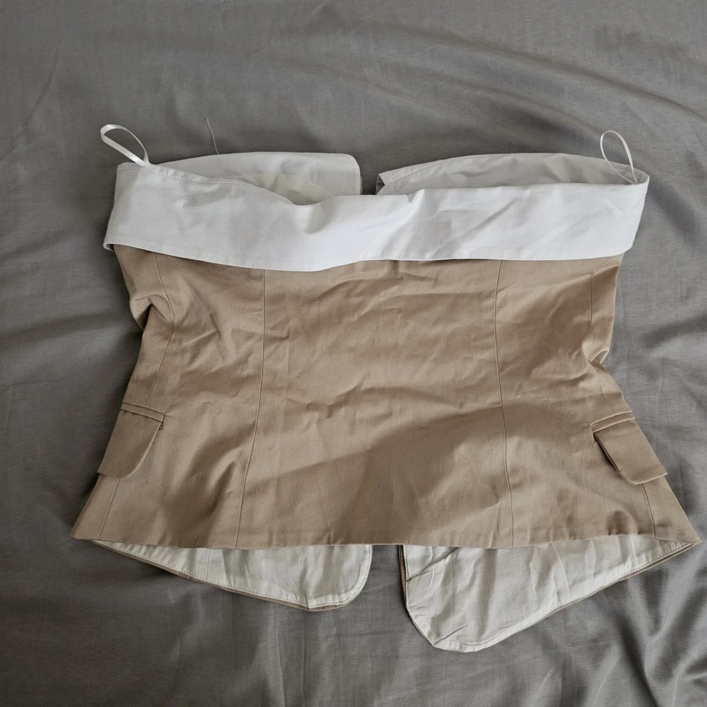 Zara Gabardine Strapless Top - Picture 2 of 4